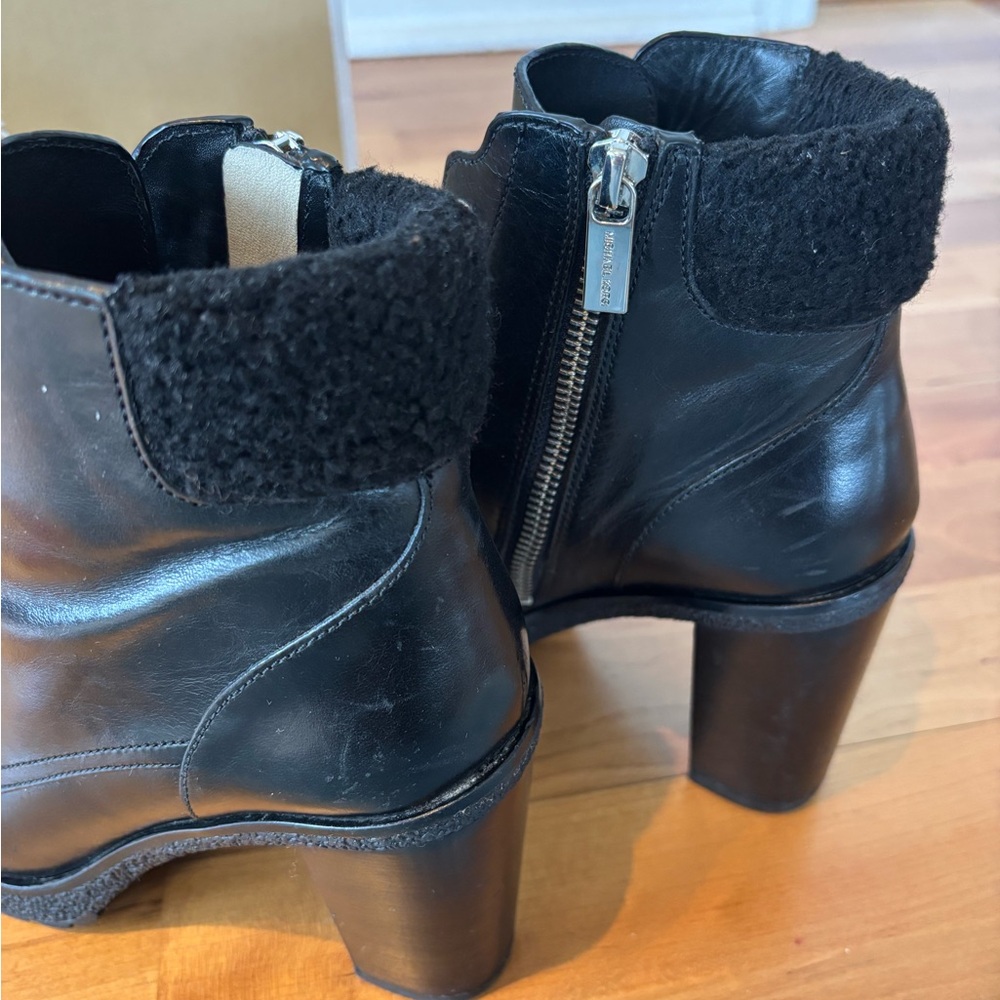 Michael Kors Black Kim Lace Up Bootie Leather Ankle Boots, 7 M - Picture 11 of 14